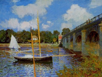  Argenteuil Pintura al %C3%B3leo - El puente de carretera en Argenteuil III Claude Monet